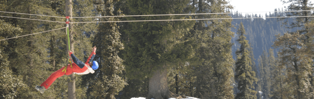 Zipline at Narkanda. Hatu Snow Sports.